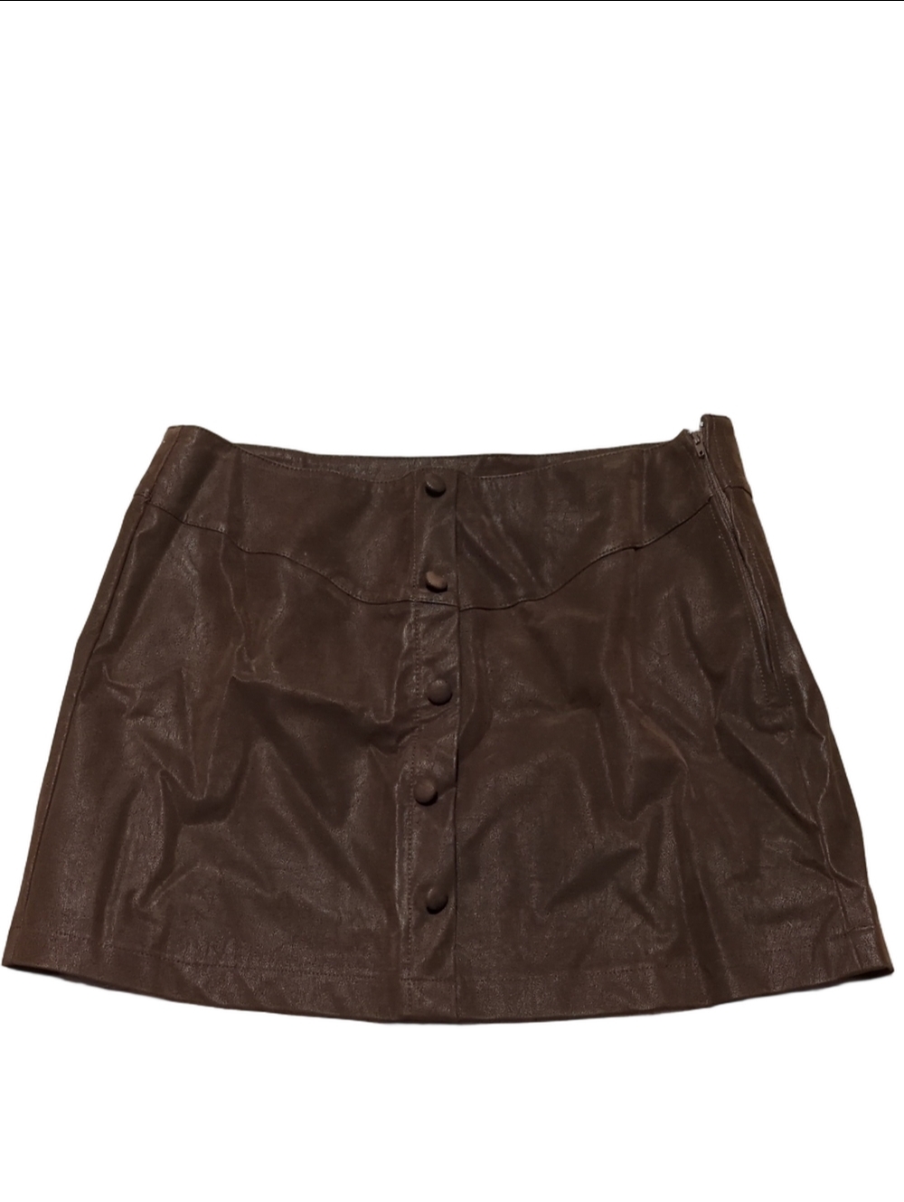 Altar's State Brown Faux Leather Mini Skirt Size Medium
